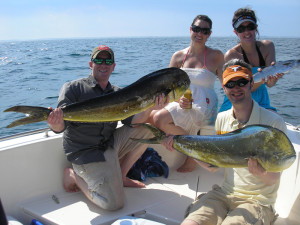 Nearshore NC Fishing Charters group with mahi